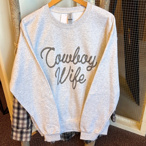 Gildan Sweaters - Cowboy Wife Crew Neck Sweater
